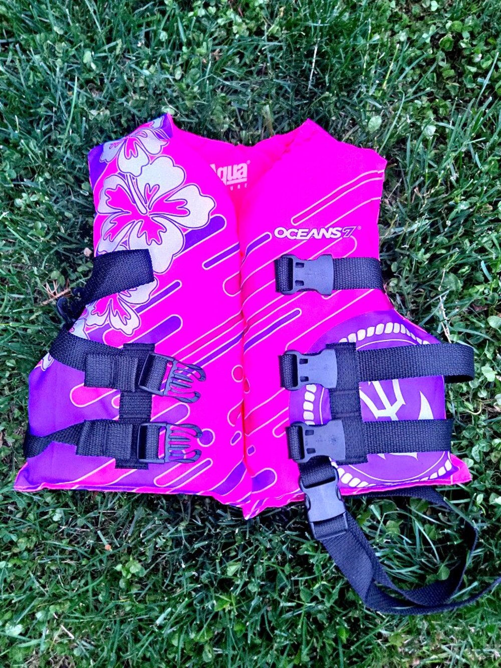 Aqua Oceans 7 Life Jacket Life Vest Kids Child Beach Boating Swimming 30-50lbs